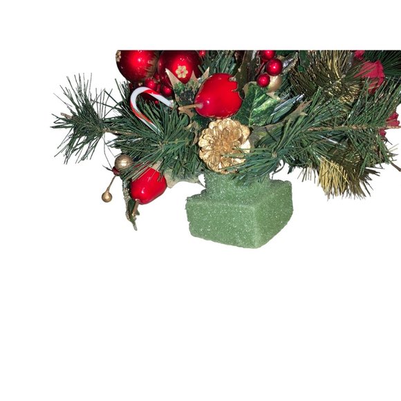 Wood Santa sleigh with Artificial Arrangement Centerpiece vintage - Picture 13 of 15